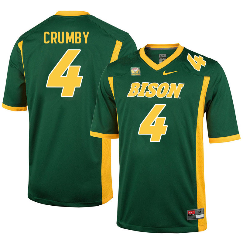 Men #4 Jaylin Crumby North Dakota State Bison College Football Jerseys Stitched-Green